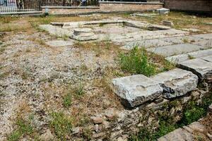 Detail of the ancient ruins at the Roman Agora located to the north of the Acropolis in Athens photo