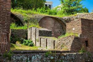 Detail of the ruins of the Temple of Venus and Roma at the Roman Forum in Rome photo