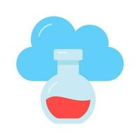 Cloud with flask showing concept vector of cloud experiment, customizable design