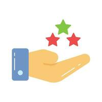 Three star on hand showing concept of rating icon in modern style vector