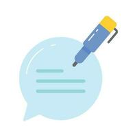 Chat bubble with pencil showing concept icon of message writing vector
