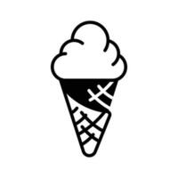 Chocolate flavored cone ice cream vector design in trendy style