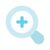Plus sign inside the magnifier concept icon of zoom in, premium vector