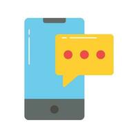 Chat bubble with mobile, vector design of mobile conversation in modern style