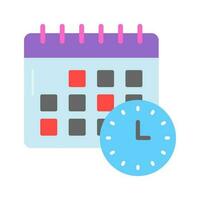 Calendar with clock showing concept icon of schedule in modern style vector