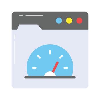 Speedometer with webpage, amazing icon of website performance vector
