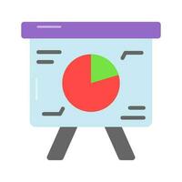 Pie graph on board denoting vector of presentation board in modern style