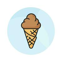 Chocolate flavored cone ice cream vector design in trendy style