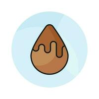 Liquid chocolate drop vector design, Sweet cocoa dessert droplet, Confectionery design element