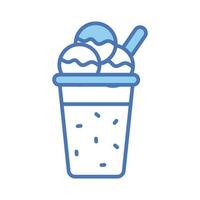 Chocolate flavor ice cream vector in modern design style, customizable icon