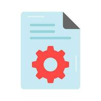 Gear with file showing concept icon of content management in modern style vector