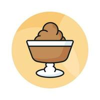 obtener sostener en esta hermosamente diseñado icono de chocolate pudín en moderno estilo vector