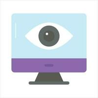 un ojo dentro el monitor pantalla demostración concepto icono de supervisión en de moda estilo vector