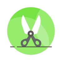 Scissors flat style icon, used for cutting purpose vector