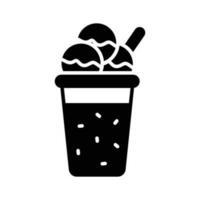 Chocolate flavor ice cream vector in modern design style, customizable icon