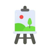 Landscape canvas painting vector in modern flat style, ready to use icon