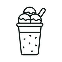 Chocolate flavor ice cream vector in modern design style, customizable icon