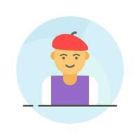 Premium icon of male artist in modern flat style, ready to use and download vector