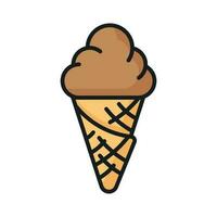 Chocolate flavored cone ice cream vector design in trendy style