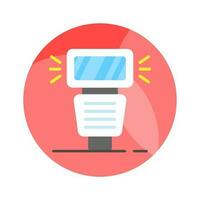 Beautifully designed camera flash icon in modern flat style, ready to use vector