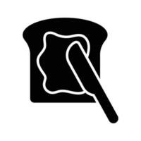 Sliced bread with knife and chocolate paste, toast icon in trendy style vector