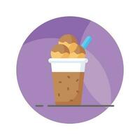 Chocolate flavor ice cream vector in modern design style, customizable icon