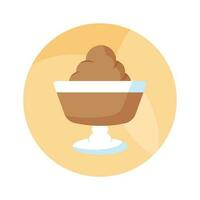 obtener sostener en esta hermosamente diseñado icono de chocolate pudín en moderno estilo vector