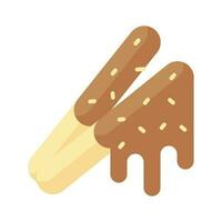 Chocolate sticks vector design in modern style, isolated on white background