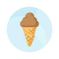 Chocolate flavored cone ice cream vector design in trendy style