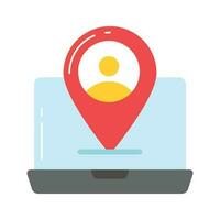 User inside map pointer denoting concept of user location vector