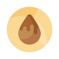 Liquid chocolate drop vector design, Sweet cocoa dessert droplet, Confectionery design element