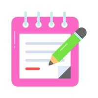 Notepad icon in trendy flat style, customizable vector