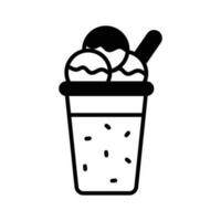 Chocolate flavor ice cream vector in modern design style, customizable icon