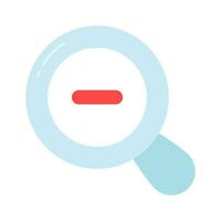 Minus sign inside the magnifier concept icon of zoom out in flat style vector