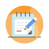 Notepad icon in trendy flat style, customizable vector