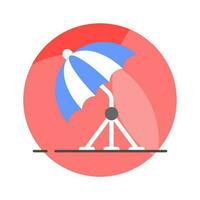 Have a look at this modern flat icon of studio umbrella in editable style vector