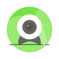 Well designed icon of webcam in flat style, computer camera vector