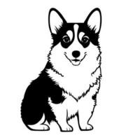 Cute Corgi dog isolated on white background. Flat Vector illustration