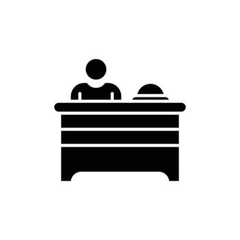 receptionist icon. solid icon vector