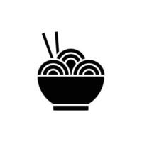 noodle bowl icon. solid icon vector