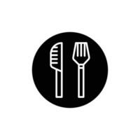 knife fork plate icon. solid icon vector