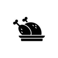 chicken icon. solid icon vector