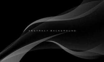 Abstract white curve futuristic on black with blank space design modern creative background vector