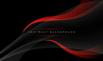 Abstract red grey curve futuristic on black with blank space design modern creative background vector