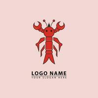 doodle shrimp logo icon. vector