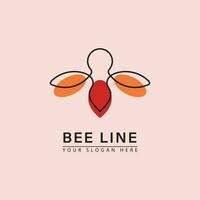 Honey bee line logo icon. vector