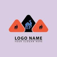 Triangle pyramid and camel logo icon. vector