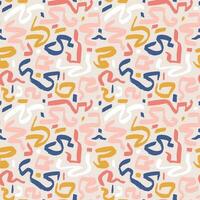 Marker drawn scribble abstract seamless pattern. Childish drawing. Hand draws calligraphy swirls for background. Curly brush strokes, marker scrawls as graphic design wallpaper. vector