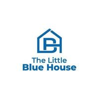 Blue B or BH House logo template vector