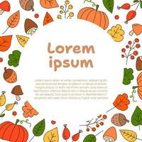 Background for the autumn sale, banner or leaflet design. Autumn banner with bright beautiful leaves in a frame. vector